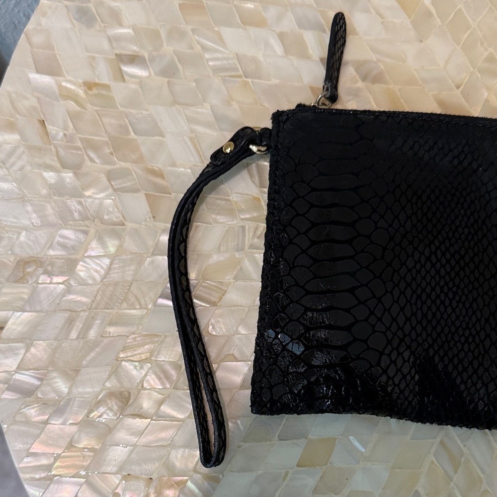 Michael Kors Black Snakeskin Wristlet - Picture 4 of 11